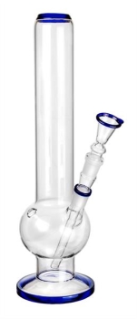 Glas-Bong "Bubble Straight" blau ca. 38cm